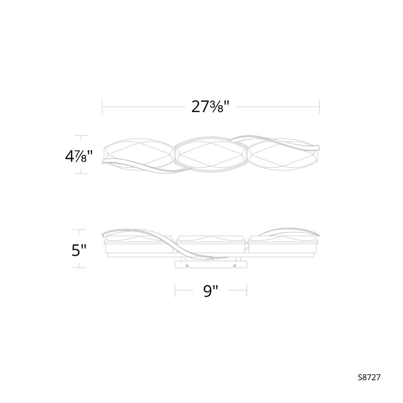 Bijoux 3 - Light LED Bath Bar, Brushed Nickel