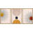 Mid Century Modern Boho "Retro Vibrant Yellow & Red Nordic Artwork, Abstract Sun Light Living Room Pictures, Framed Canvas 3 Pieces Print Wall Art"-70252466-70252470