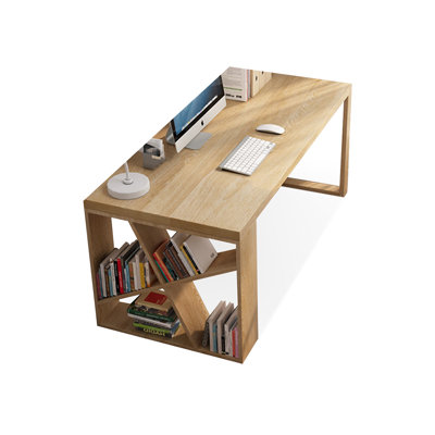 Bureau rectangulaire en bois massif Burlywood