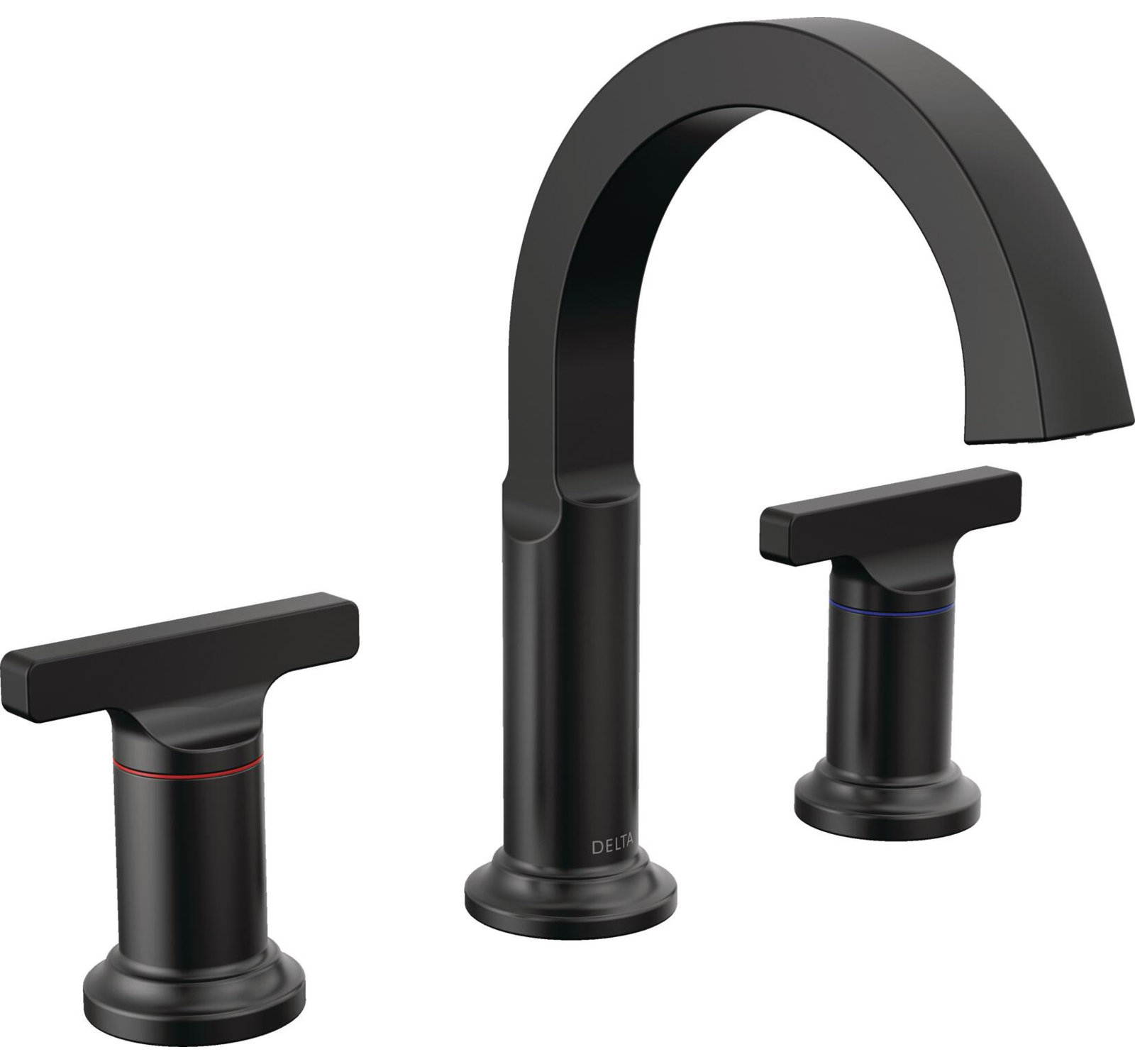 Tetra Widespread Bathroom Faucet with Drain, Matte Black
