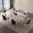 White Rectangular Sintered Stone Tabletop Dining Table-1969528192