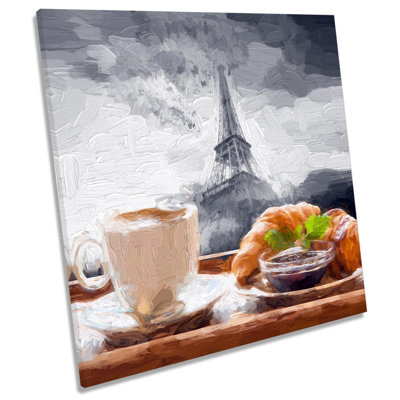 Z1631 Coffee Eiffel Tower Café - Wrapped Canvas Painting