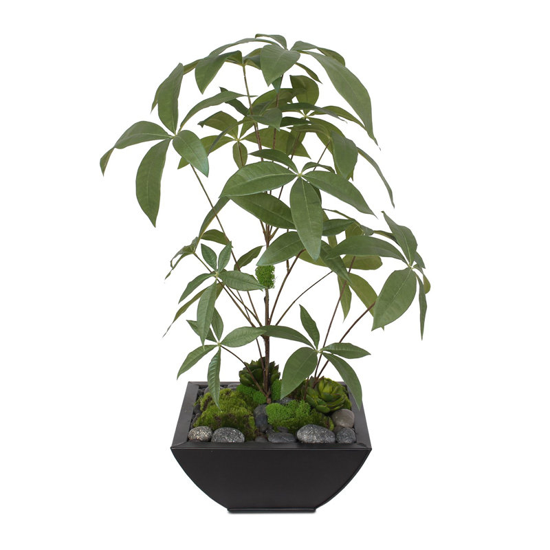 Faux Plant in Metal Pot
