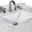 Dessus de meuble-lavabo de 31 po en pierre blanche Carrara avec lavabo et dosseret en céramique encastrable rectangulaire, 3 trous de robinet | Idée de cadeau