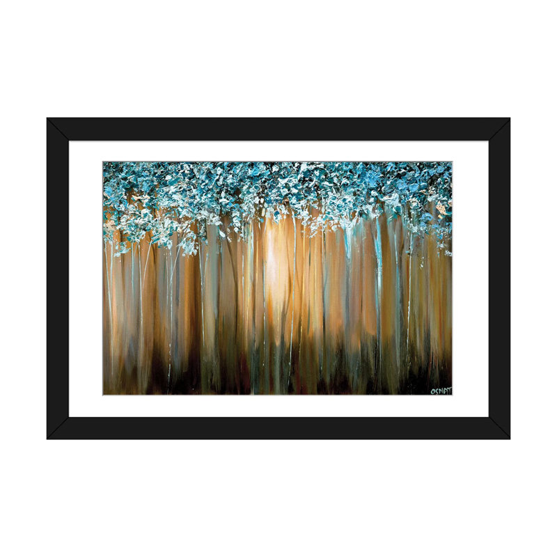 Swiger " Paradise " by Osnat Tzadok, 24" H x 32" W x 1" D, Black Framed Fine Art Paper, White