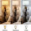 Lampe sur pied à branches 58 "avec éclairage à intensité variable 3 couleurs, bibliothèque en bois à 5 niveaux pour le salon / la chambre à coucher / le bureau personnel
