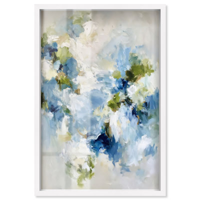 Leonel I, reproduction sous cadre blanc, art abstrait côtier par Art Remedy, 20 x 30