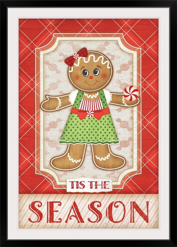 «Gingerbread Girl» par Jennifer Pugh, impression, Cadre noir, H 32 po x l 24 po x P 1 po