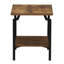 Table d'appoint rustique en grain de hickory avec base en fer noir-636399362