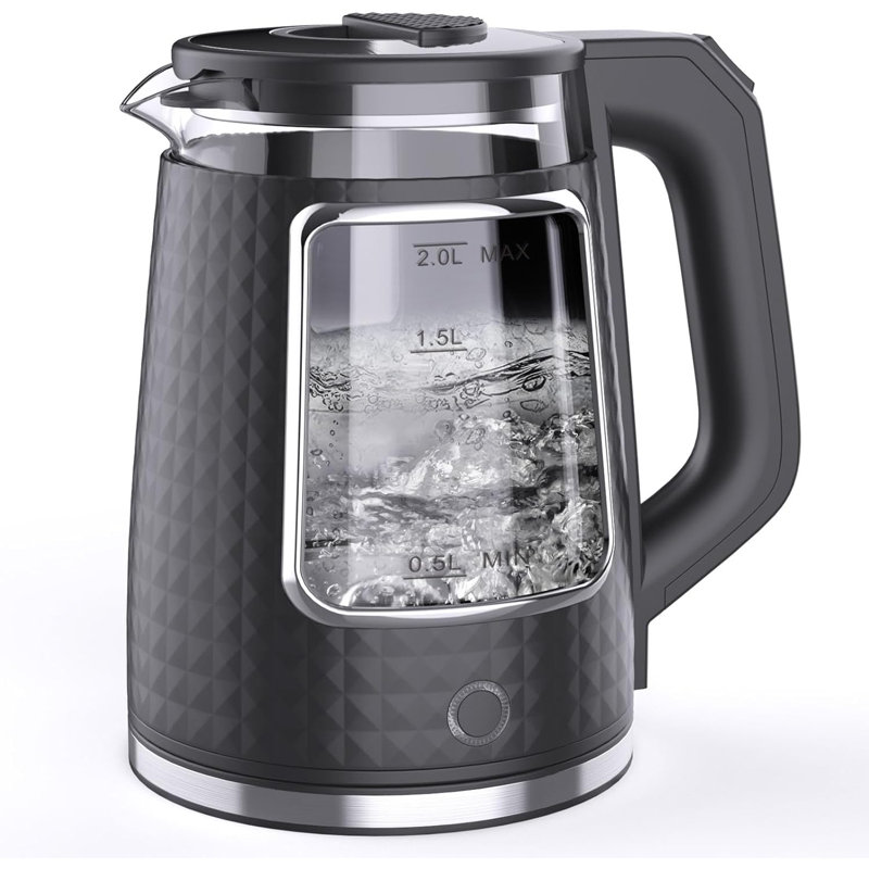 Electric Tea Kettle 2.0L Stainless Steel With Auto Shut-Off & Boil-Dry Protection