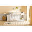 Lit superposé double blanc avec construction solide et rangement fonctionnel en bois de pin blanc-543608475-543608474