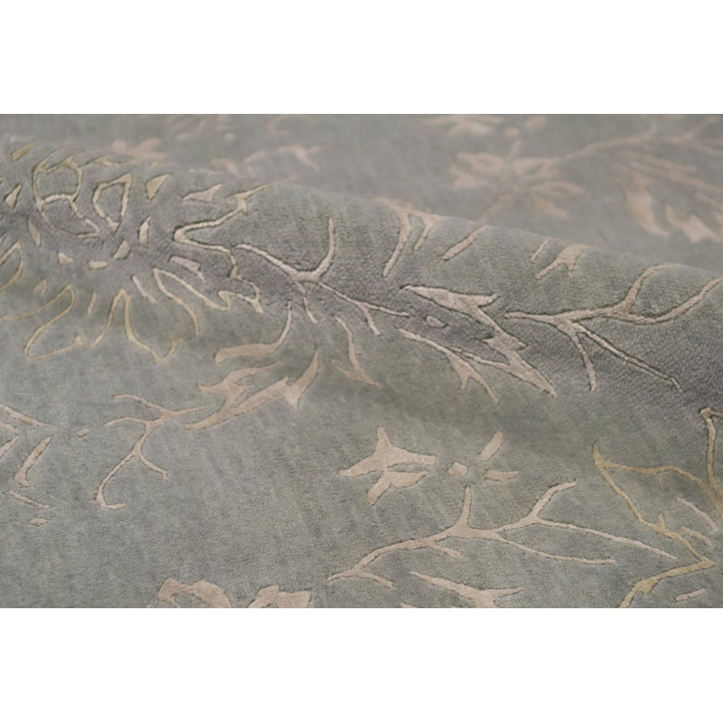Tapis bleu clair noué à la main de haute qualité