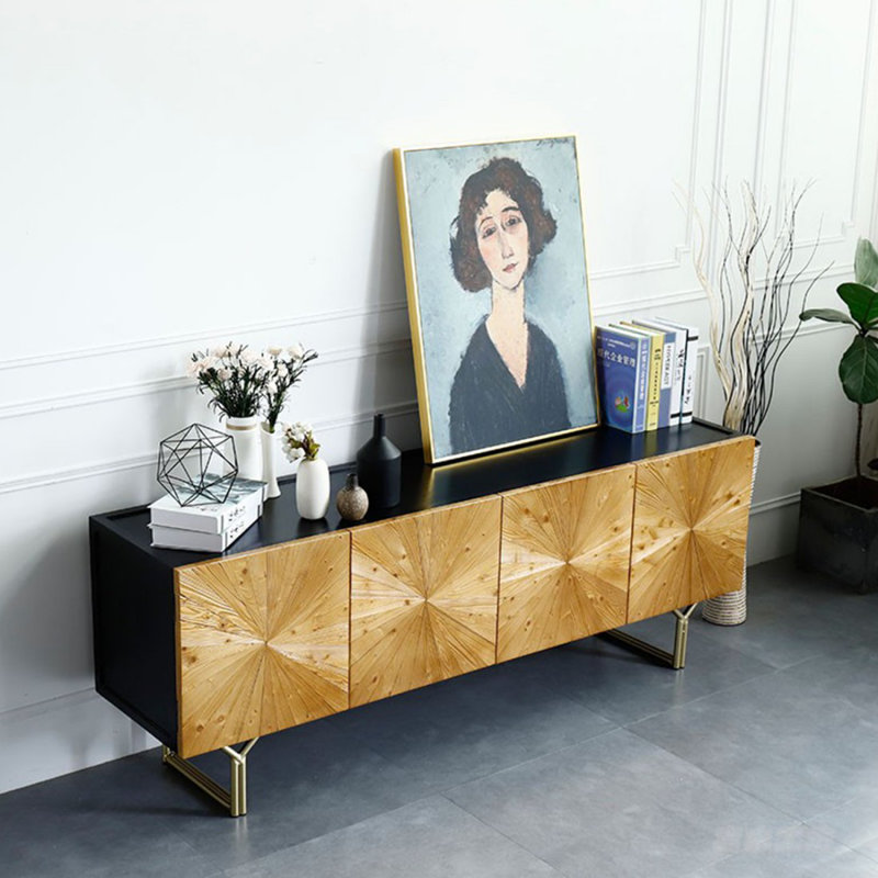 Meuble télé Modern Burlywood, H 26,77 po x L 78,74 po x l 16,93 po