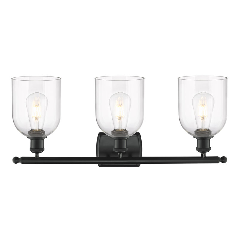 Anacaren 3 - Light Dimmable Vanity Light, Matte Black, Clear