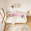 Lit de jour simple à rallonge avec lumières DEL, lit de jour rembourré princesse moderne avec tête de lit couronne-601509158