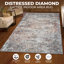 Tapis à motif de losanges délavé-926160987