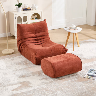 Fauteuils à billes pour adultes, fauteuil à billes avec repose-pieds, fauteuil en mousse à mémoire de forme, fauteuil de lecture confortable pour la chambre à coucher et le salon