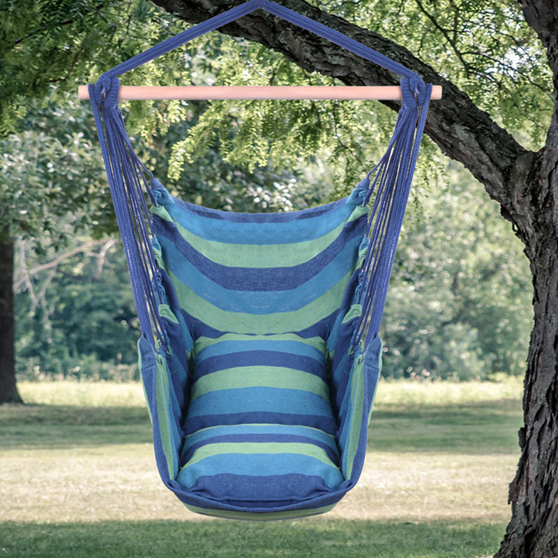 Chaise hamac Hayoon, Bleu / bleu foncé / vert