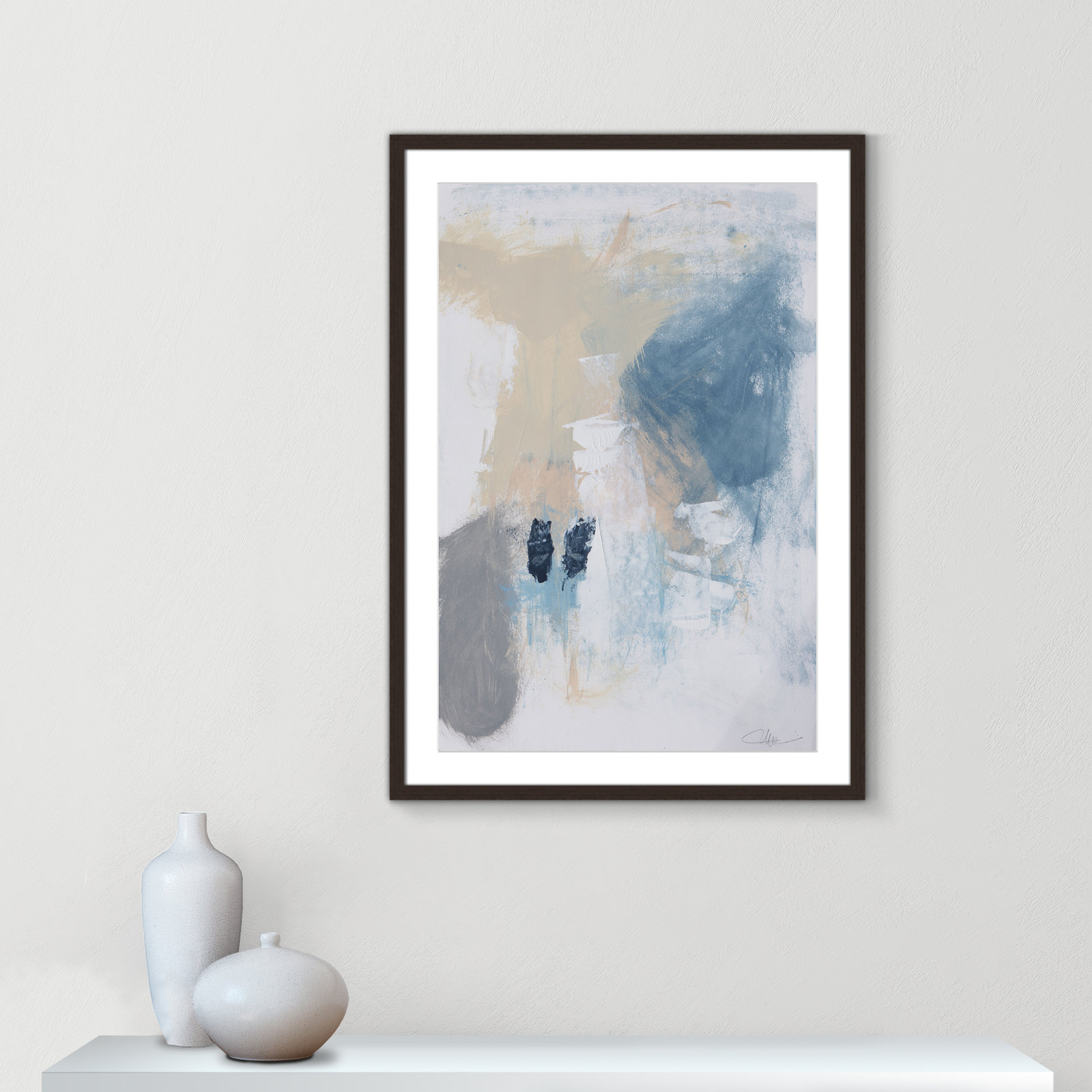 Runa "Coastal Carnival II" Print, Walnut Single Picture Framed Paper, White, 35.5" H x 25.5" W x 1.25" D