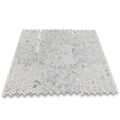 Statuary White Marble 12 in. x 11 in. Marble Tile