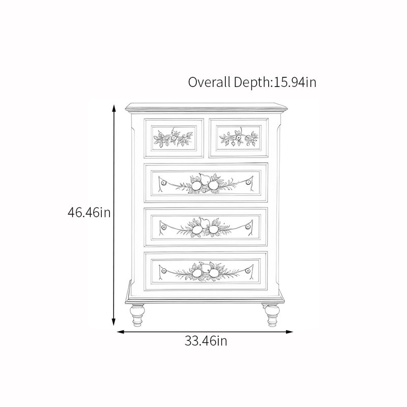 Bedroom storage painted drawer accent chest