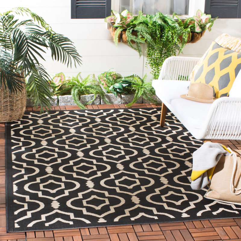 Herefordshire Performance Geometric Indoor/Outdoor Area Rug, Rectangle 6'7" x 9'6"