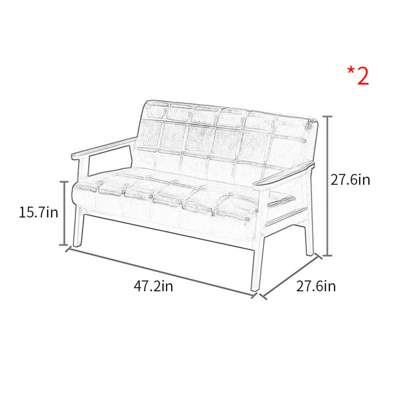 Banc rembourré en similicuir Retro Casual, Vert / café