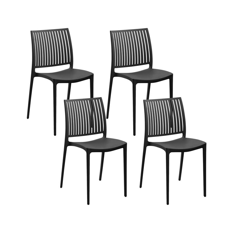 Stackable Outdoor Patio Dining Side Chair, Black