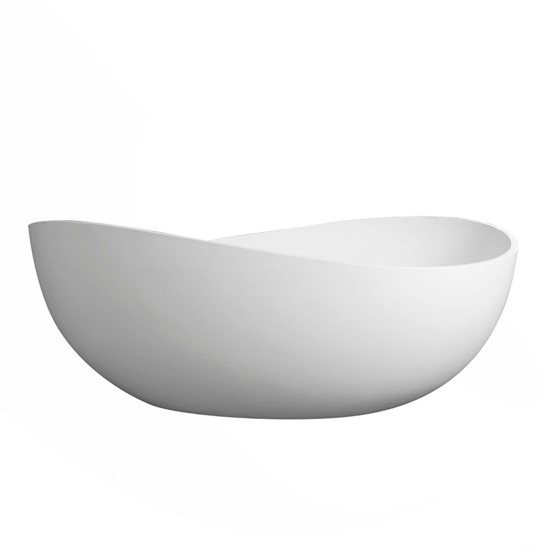 63" Premium Solid Surface Deep Soaking Bathtub