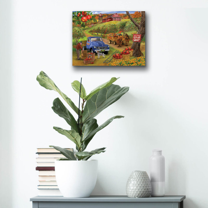 «Orchard Hay Ride» par Bigelow, illustrations sur verre acrylique, H 12 po x l 16 po x P 0,13 po