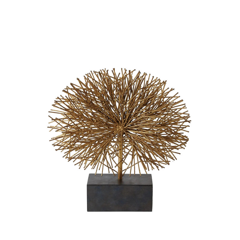 Tumble Weed Sculpture, 13.75" H x 12.75" W x 3" D, Gold