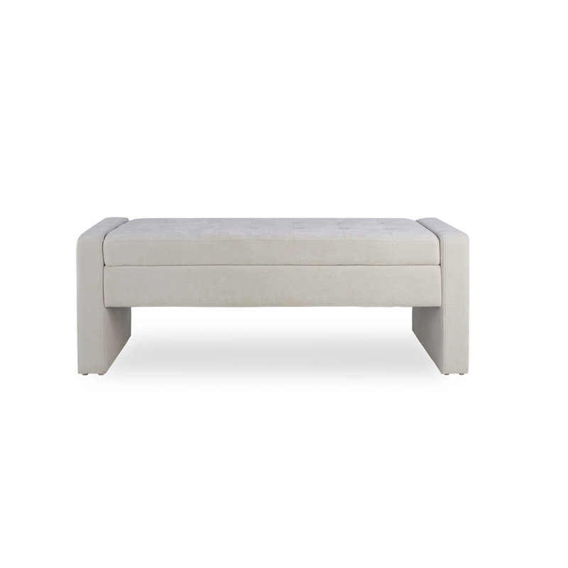 50" Modern Upholstered Storage Bench with Tufted Seat