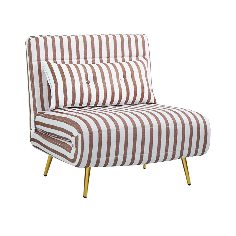 Taysia 1 Seater Sofa Bed, Brown Stripe