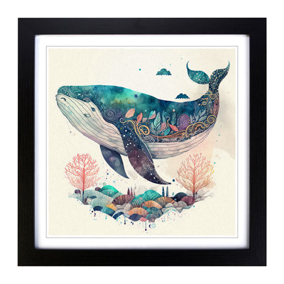 Whale Boho No.1 - Framed Print