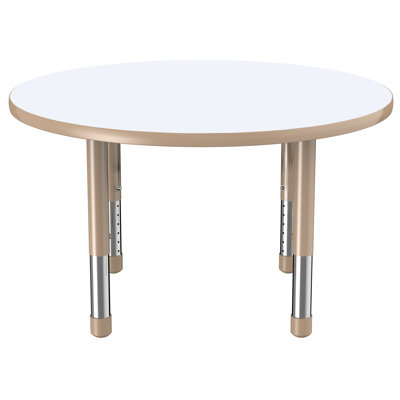 Round Dry-Erase Activity Table with Adjustable Legs - White/Black