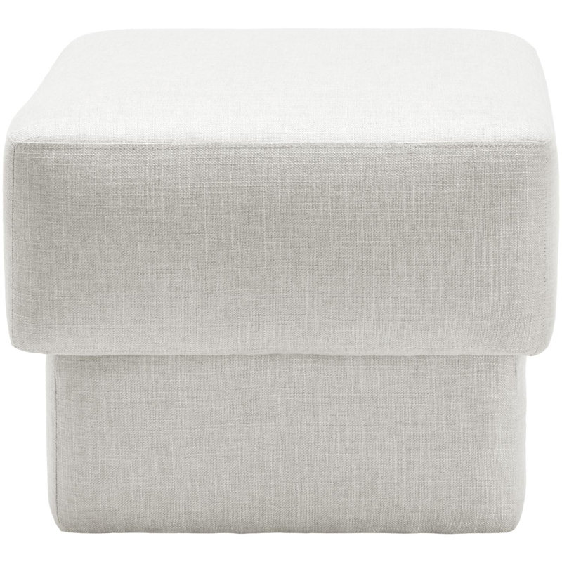 Sayime Ottoman, White Polyester