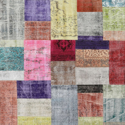 Tapis gris/rose/beige contemporain