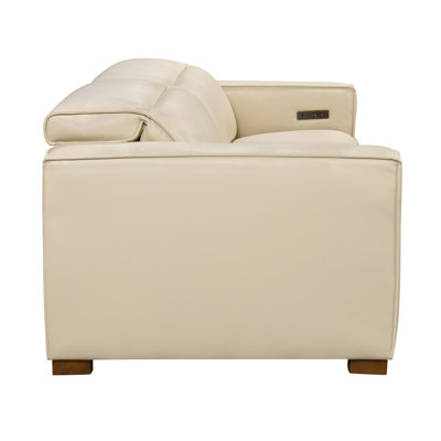 Riseholme Reclining Sofa In Beige Full-leather