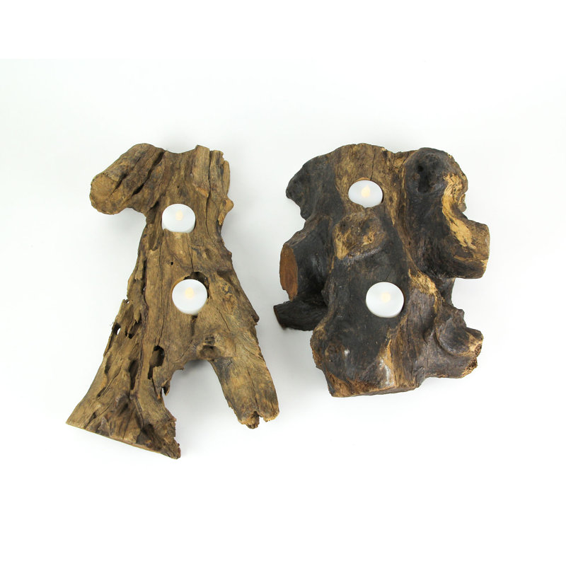 3'' H Wood Tabletop Tealight Holder