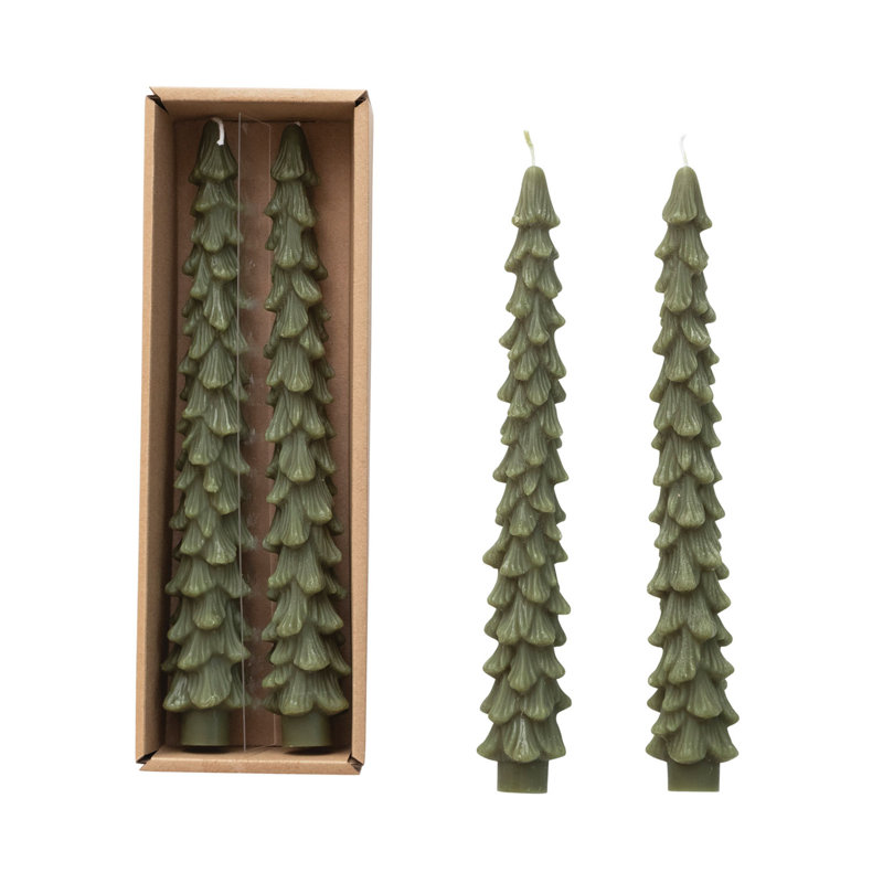 Unscented Taper Candle, Green