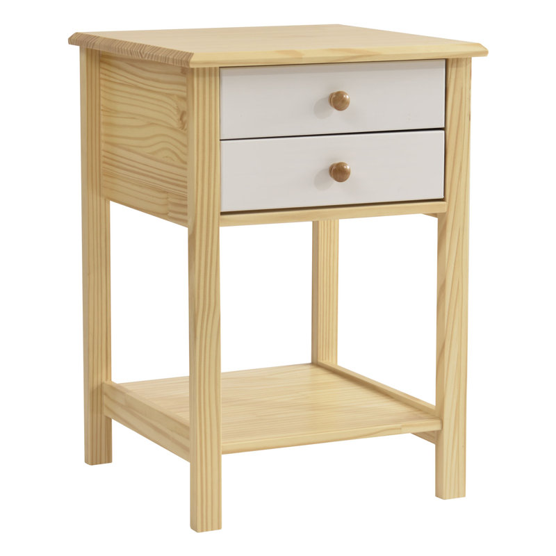 Adaryl 17.7'' W Solid Wood Stand, Natural/White