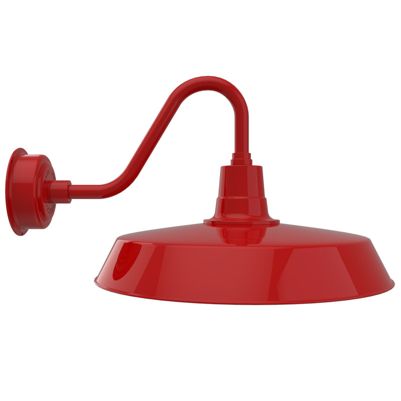 Luminaire de grange d'extérieur à DEL Haleigh, H 15 po x l 22 po x p 27 po, Rouge cerise