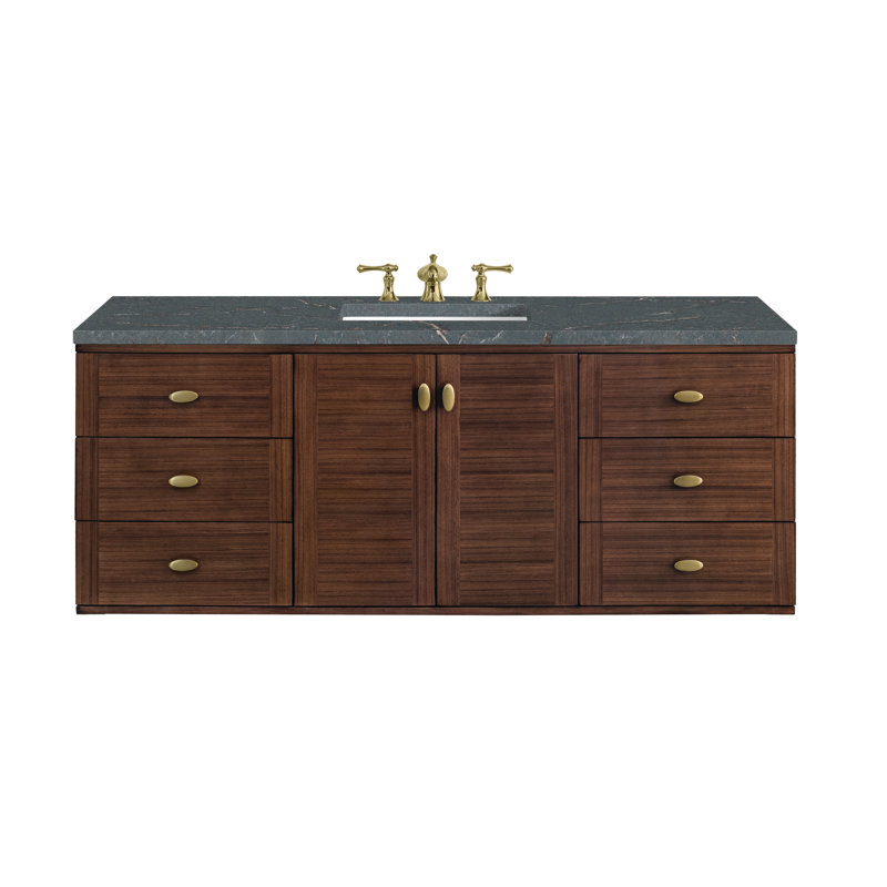 Amberly 60" Single Bathroom Vanity Set, Parisien Bleu, 8" Widespread