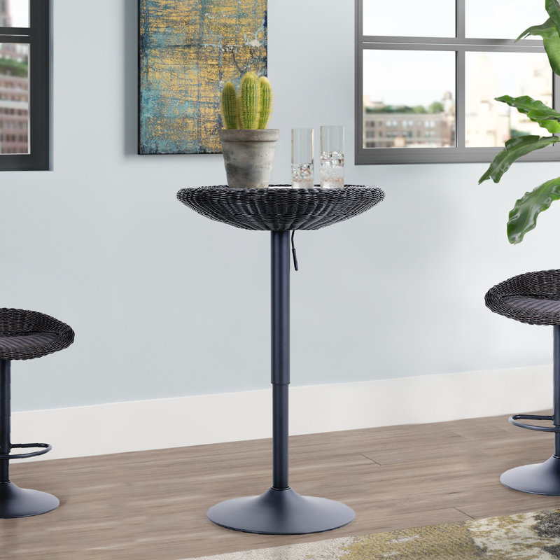 Eibe Round Glass Top Metal Base Dining Table