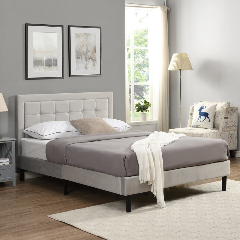 Arvine Upholstered Bed, Double (4'6)