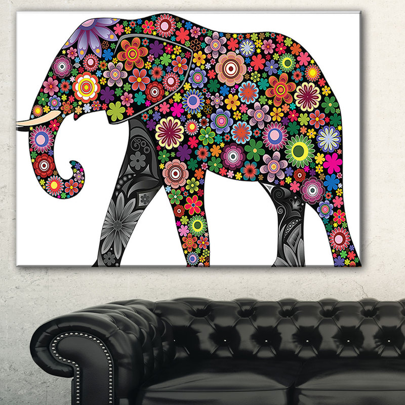 « joyeuse éléphant », impression sur toile, H 30 po x l 40 po x P 1 po