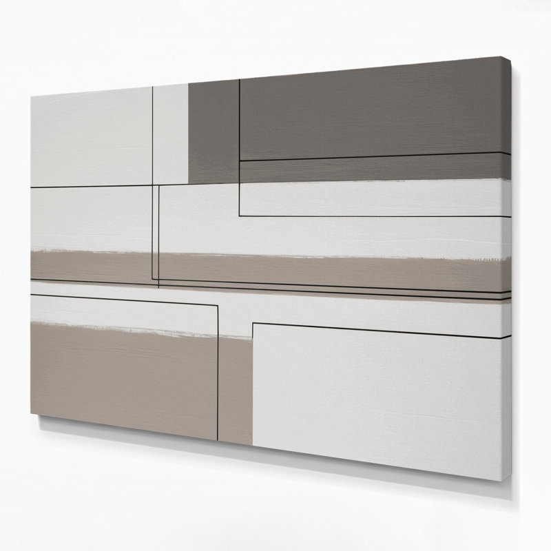 Minimalisme 17, art mural sur toile grise, H 24 po x l 36 po