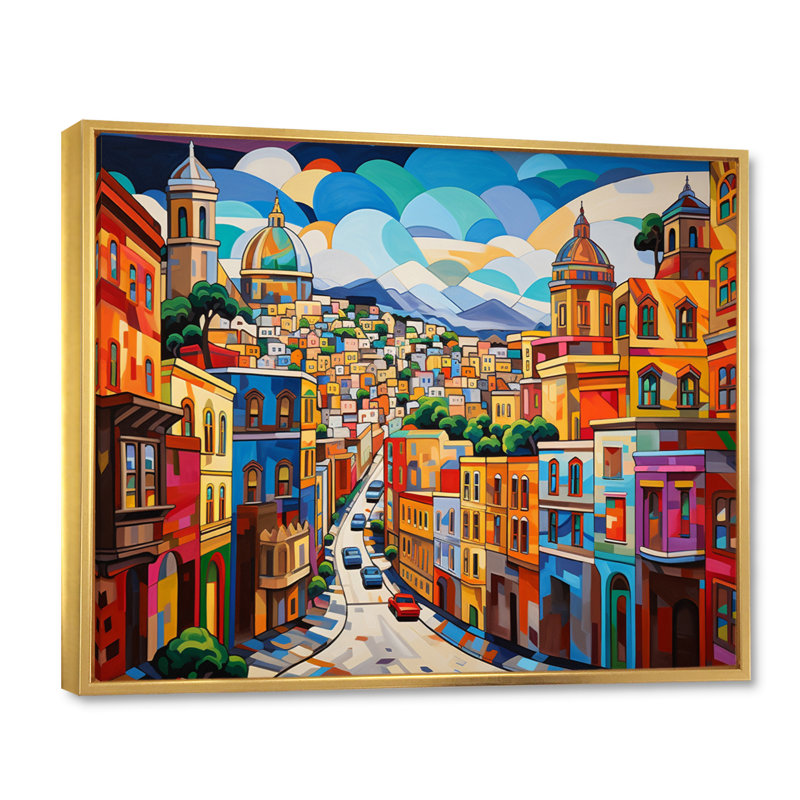Pop San Francisco II - Imprimé, H 16 po x l 32 po x P 1 po, Cadre flottant doré