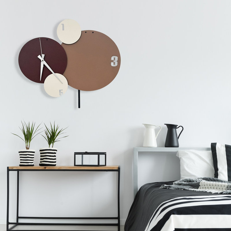 Horloge murale élégante en métal 19,7 po x 17,3 po | Fabrication 100% métal, épaisseur: 0,04 pouce | Décoration élégante pour le salon, la cuisine et le bureau | Design moderne avec attrait intemporel