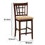 2 pièces à hauteur de comptoir, coussin rembourré brun, chaises à structure en bois massif, bois, salle à manger-1017580733